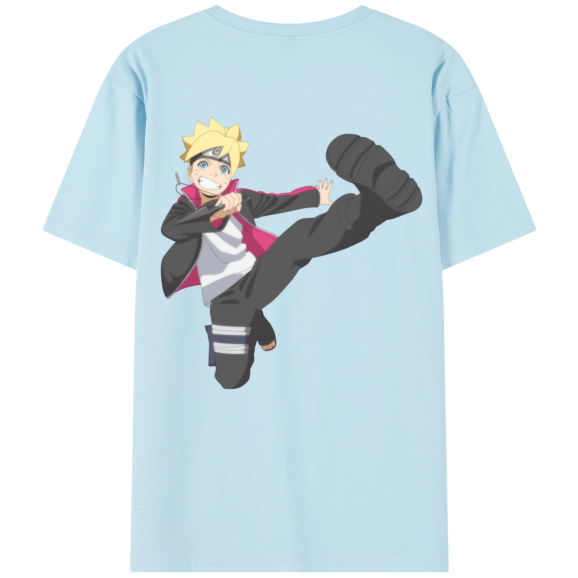 （画像用） NARUTO -ナルト- うずまき ボルト Uzumaki Boruto 綿100％半袖Tシャツ（背面プリント）